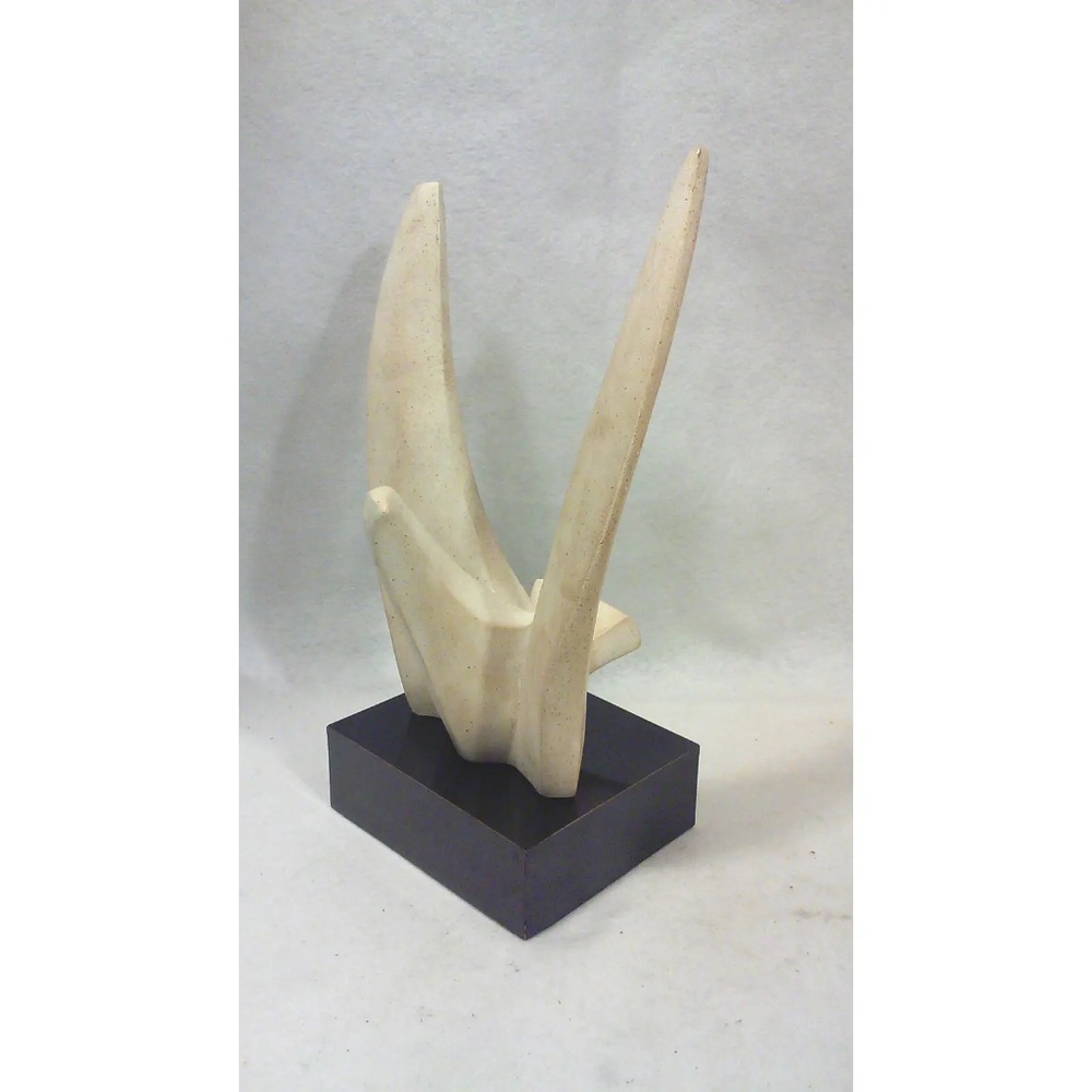 Vintage Modernist Bird Stone Sculpture 70s Czech Artist Sculpture Austin Product
